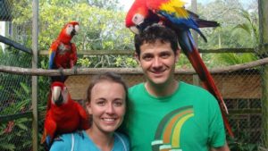 Kait Miller and Steven Miller with birds